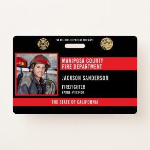Customizable Firefighter Fire Department Employee Badge
