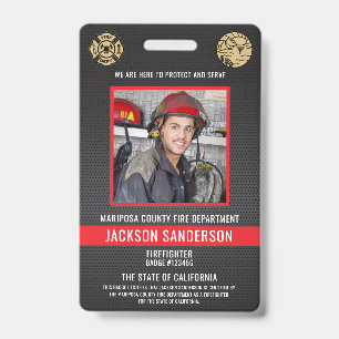 Customizable Firefighter Fire Department Employee Badge