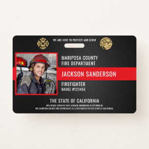 Customizable Firefighter Fire Department Employee Badge