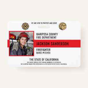 Customizable Firefighter Fire Department Employee Badge