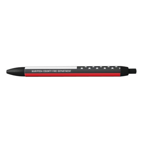 Customizable Firefighter Fire Department Red Line Black Ink Pen