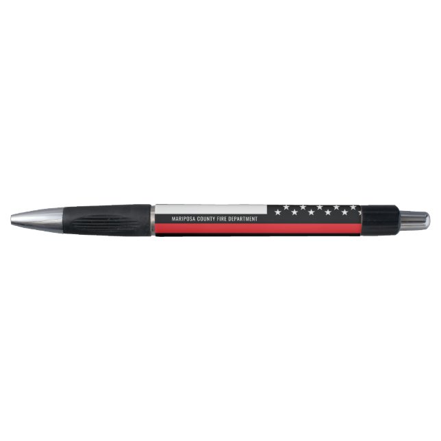 Customizable Firefighter Fire Department Red Line Pen (Front)