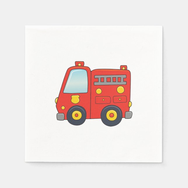 Customizable Firetruck Napkins (Front)