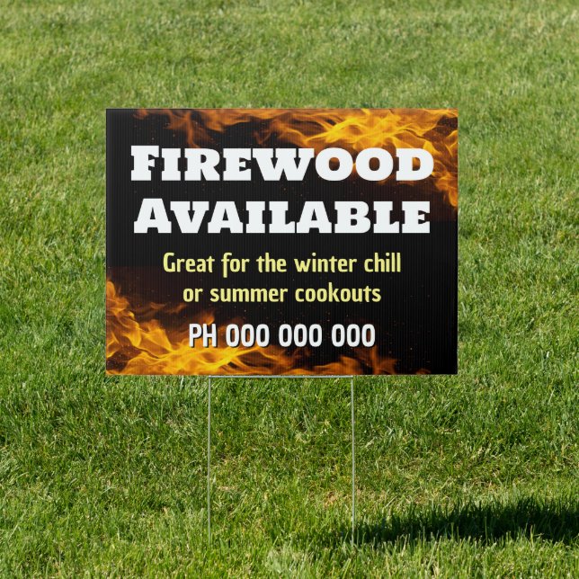 CUSTOMIZABLE FIREWOOD GARDEN SIGN (Insitu)