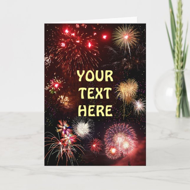 Customizable Fireworks Card (Front)