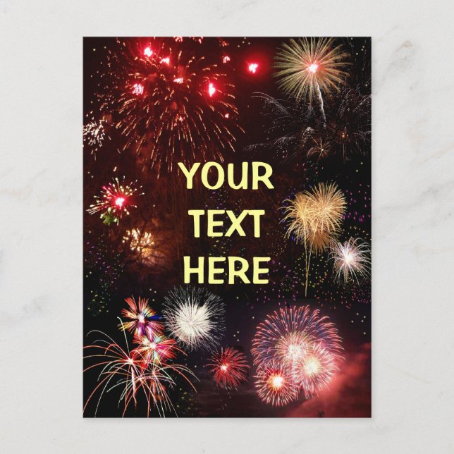 Customizable Fireworks Postcard (Front)