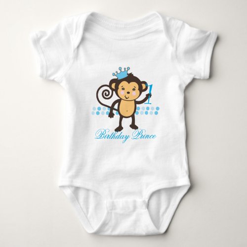 Customizable First Birthday Monkey Prince Shirt