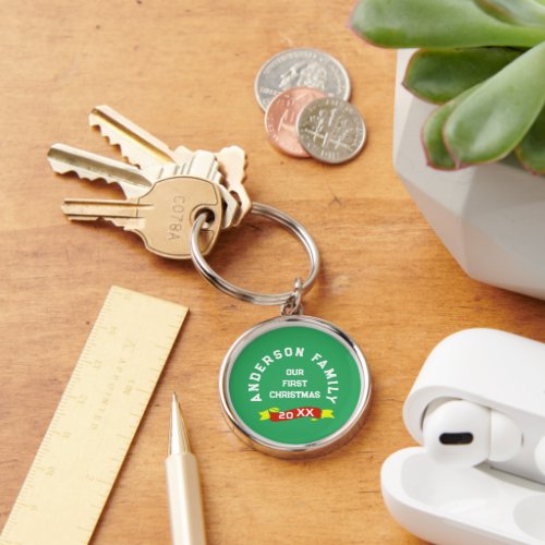 Customizable First Christmas Gift Keychain