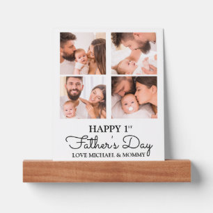 Customizable First Fathers Day Photo Collage Picture Ledge