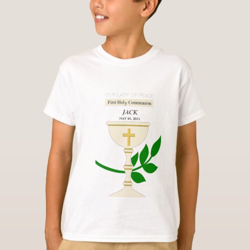Customizable First Holy Communion Chalice T_shirt