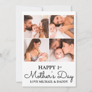 Customizable First Mothers Day Photo Collage Holiday Card