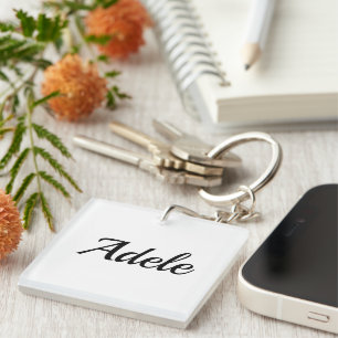 customizable first name Adele black white Keychain