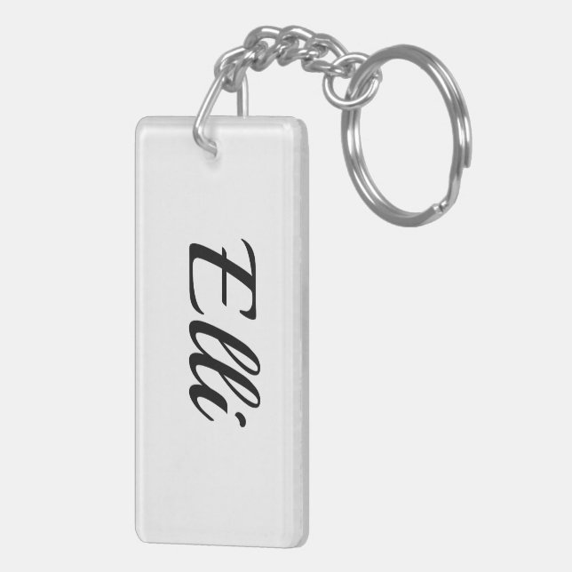 customizable first name Elli black white Keychain (Back Right)