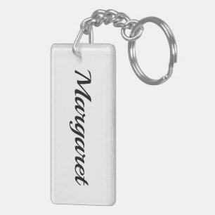 customizable first name Margaret black white Keychain