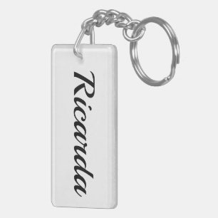 customizable first name Ricarda black white Keychain