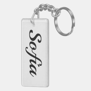 customizable first name Sofia black white Keychain