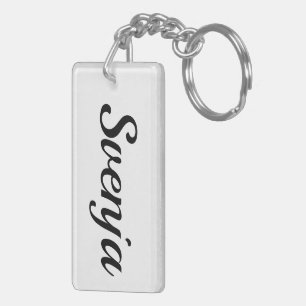 customizable first name Svenja black white Keychain