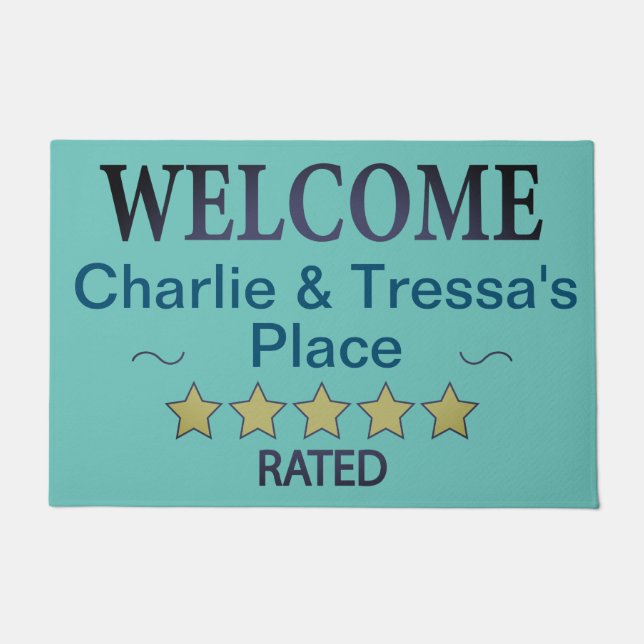 Customizable Five Star Doormat (Front)