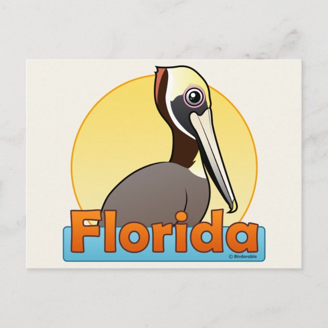 Customizable FL Brown Pelican Postcard (Front)