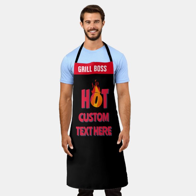 Customizable Flame Hot Chef Apron (Worn)