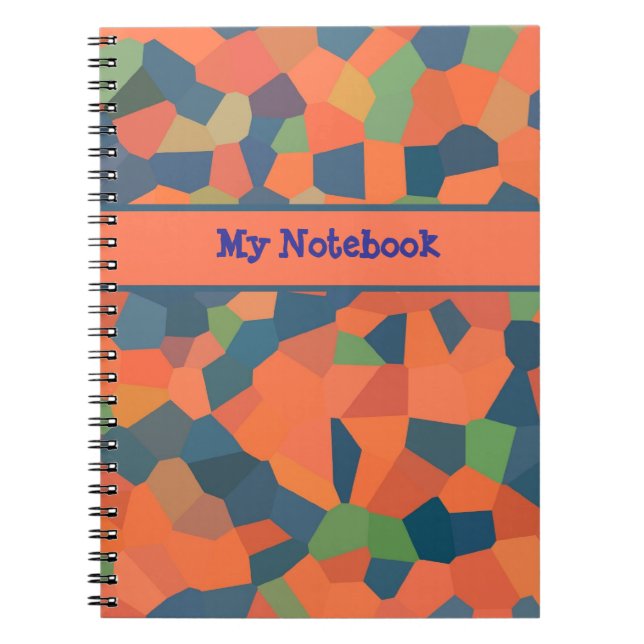 Customizable Flame, Navy, Green Spiral Notebook (Front)