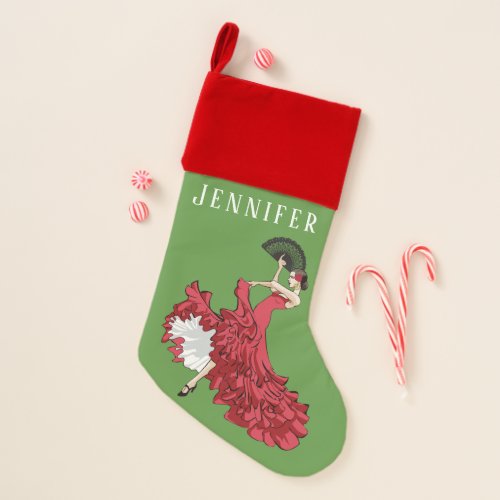 Customizable Flamenco Christmas Stocking