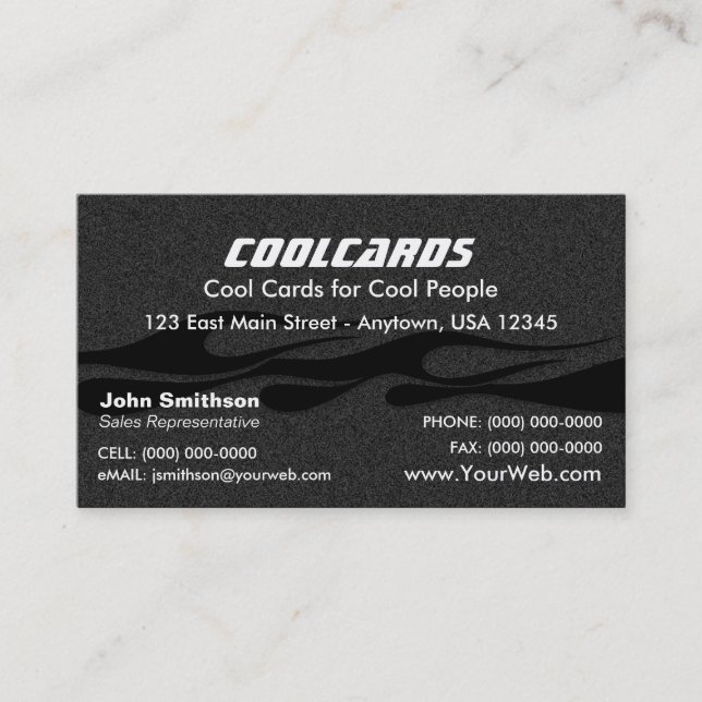 Customizable Flames Business Card (Front)