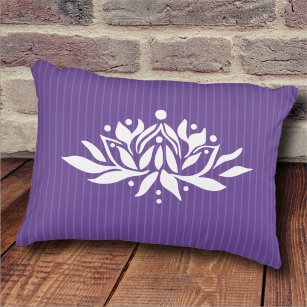 Customizable Flaming Lotus Flower Accent Pillow