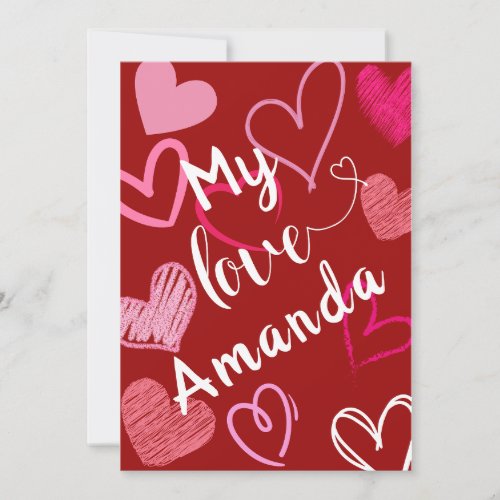 Customizable Flat Happy Valentines Day Card