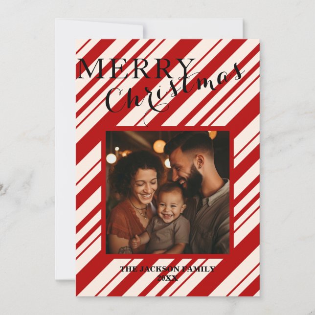 Customizable Flat Holiday Merry Christmas Card (Front)