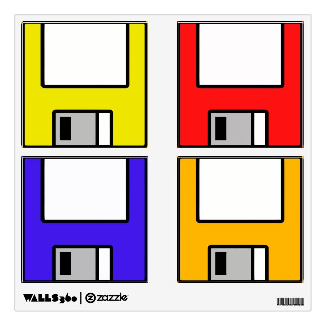 customizable floppy disks wall sticker (Front)