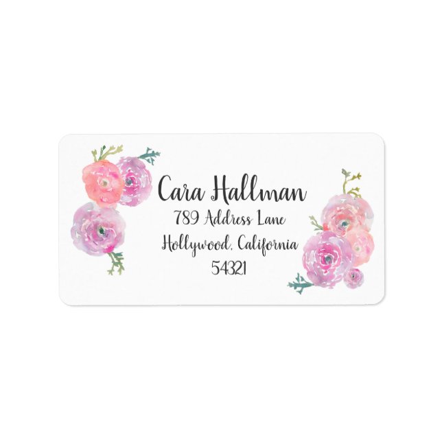 Customizable Floral Address Labels (Front)