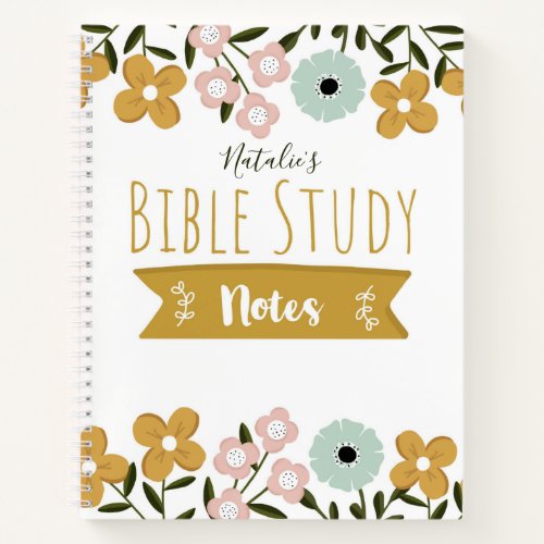 Customizable  Floral Bible Study Notebook