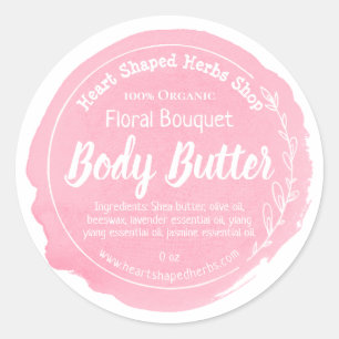 Customizable Floral Body Butter Label Handmade