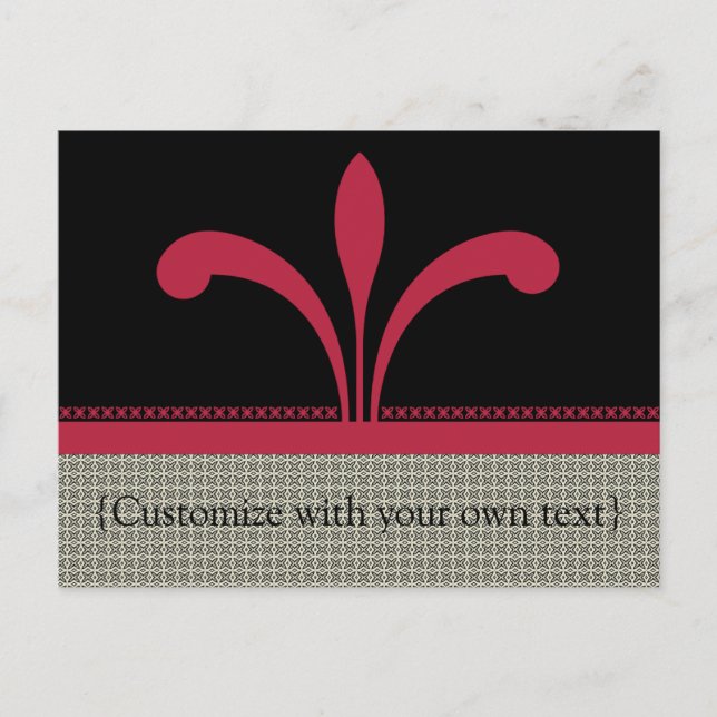 Customizable Floral Chic Postcard, Magenta Postcard (Front)