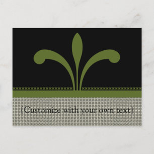Customizable Floral Chic Postcard, Olive Green Postcard