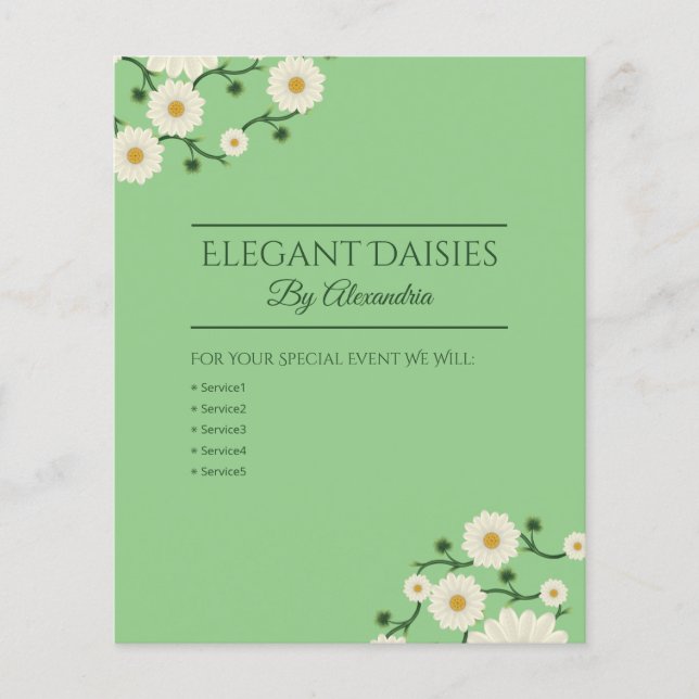 Customizable Floral Daisy Event Planner Flyer (Front)