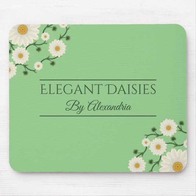 Customizable Floral Daisy Event Planner Mouse Pad (Front)
