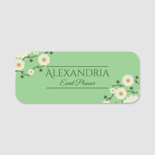 Customizable Floral Daisy Event Planner Name Tag