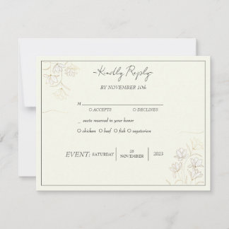 "Customizable Floral Elegance Wedding RSVP" Invitation