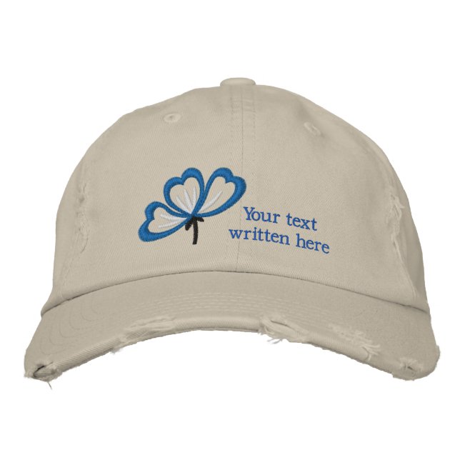 Customizable floral embroidered women's hat (Front)
