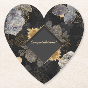 Customizable Floral Event Paper Coaster
