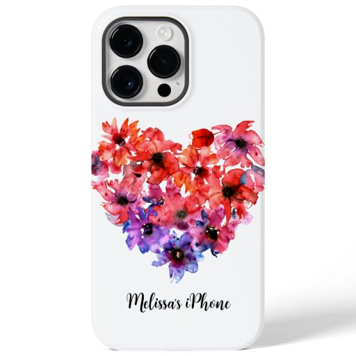 Customizable Floral Heart iPhone / iPad case