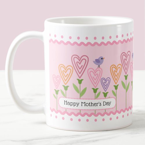Customizable Floral Hearts Mothers Day Coffee Mug