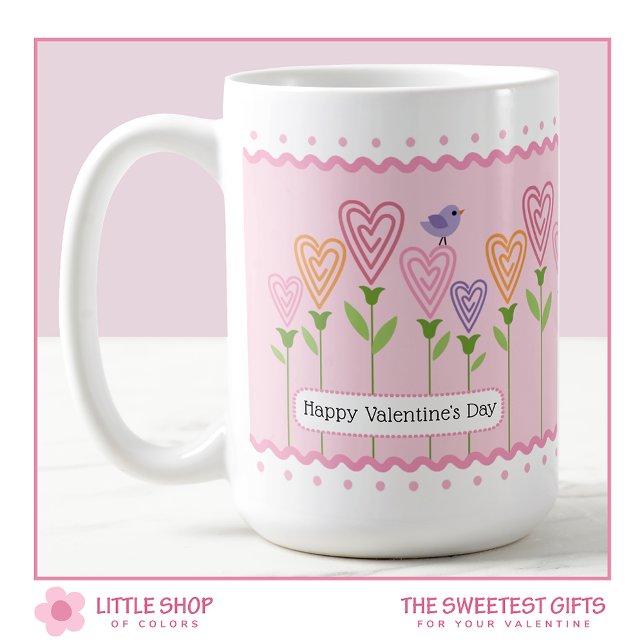 Customizable Floral Hearts Valentines Day Coffee Mug (Creator Uploaded)