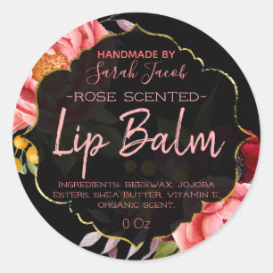Customizable Floral Lip Balm Label