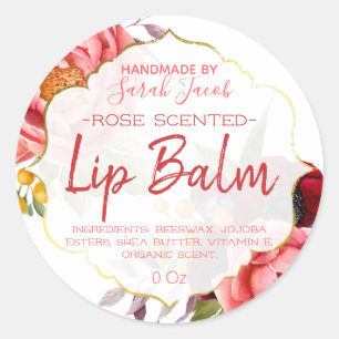 Customizable Floral Lip Balm Label