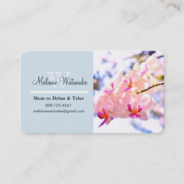 Customizable floral mommy calling card (Front)