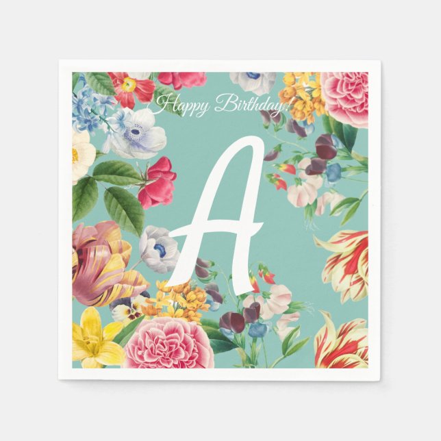 Customizable Floral Napkins (Front)
