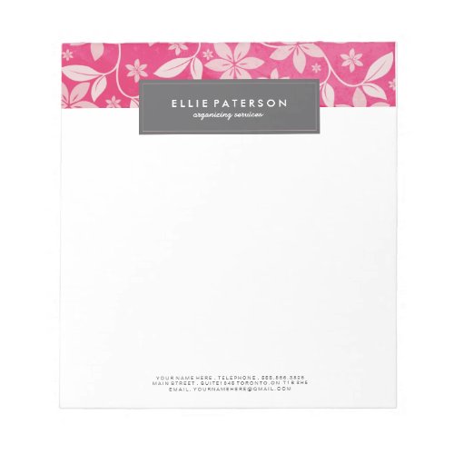 Customizable Floral Note Pad